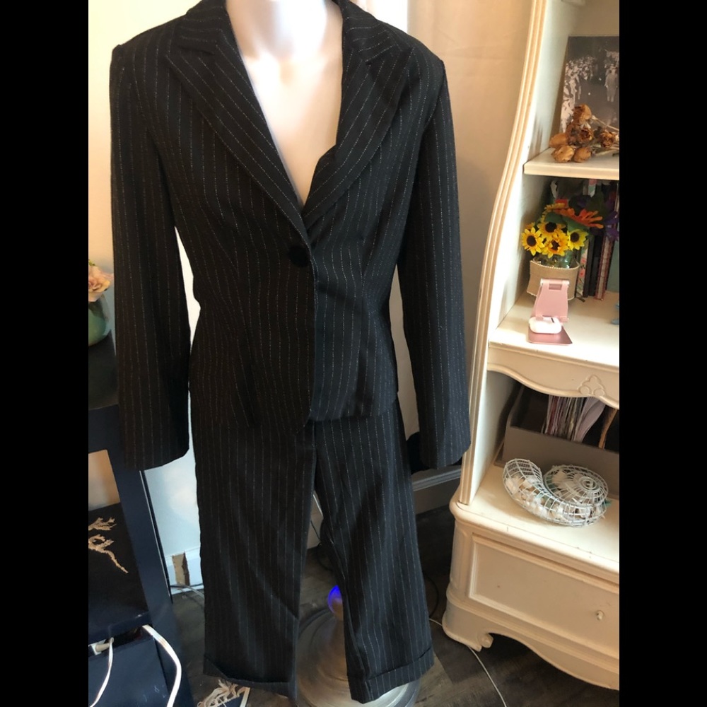 Fredericks of Hollywood cropped pinstripe suit